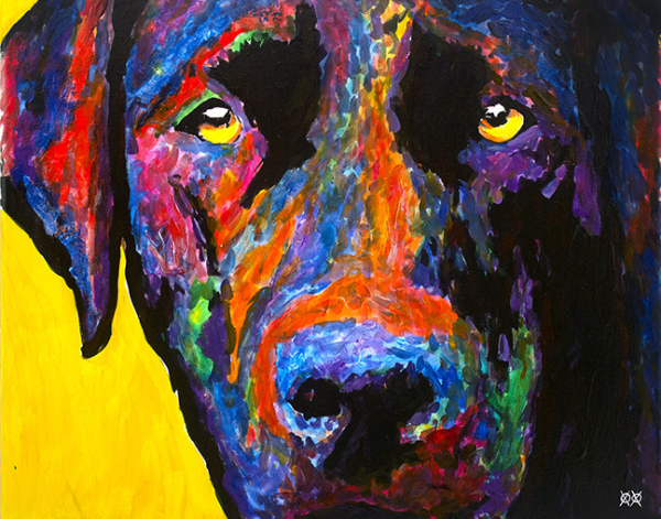 Hombre ciego plasma alma de perros en obras de arte