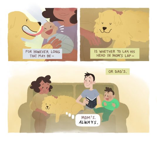 Ilustración vida de perro de refugio